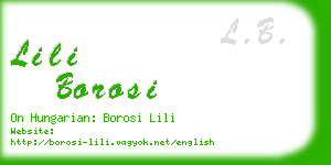 lili borosi business card